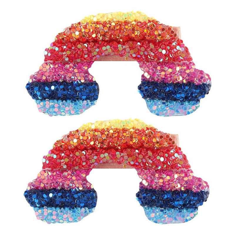 Glitter Rainbow Hair Clips - Image 2