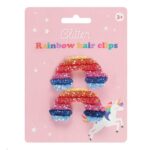 Glitter Rainbow Hair Clips
