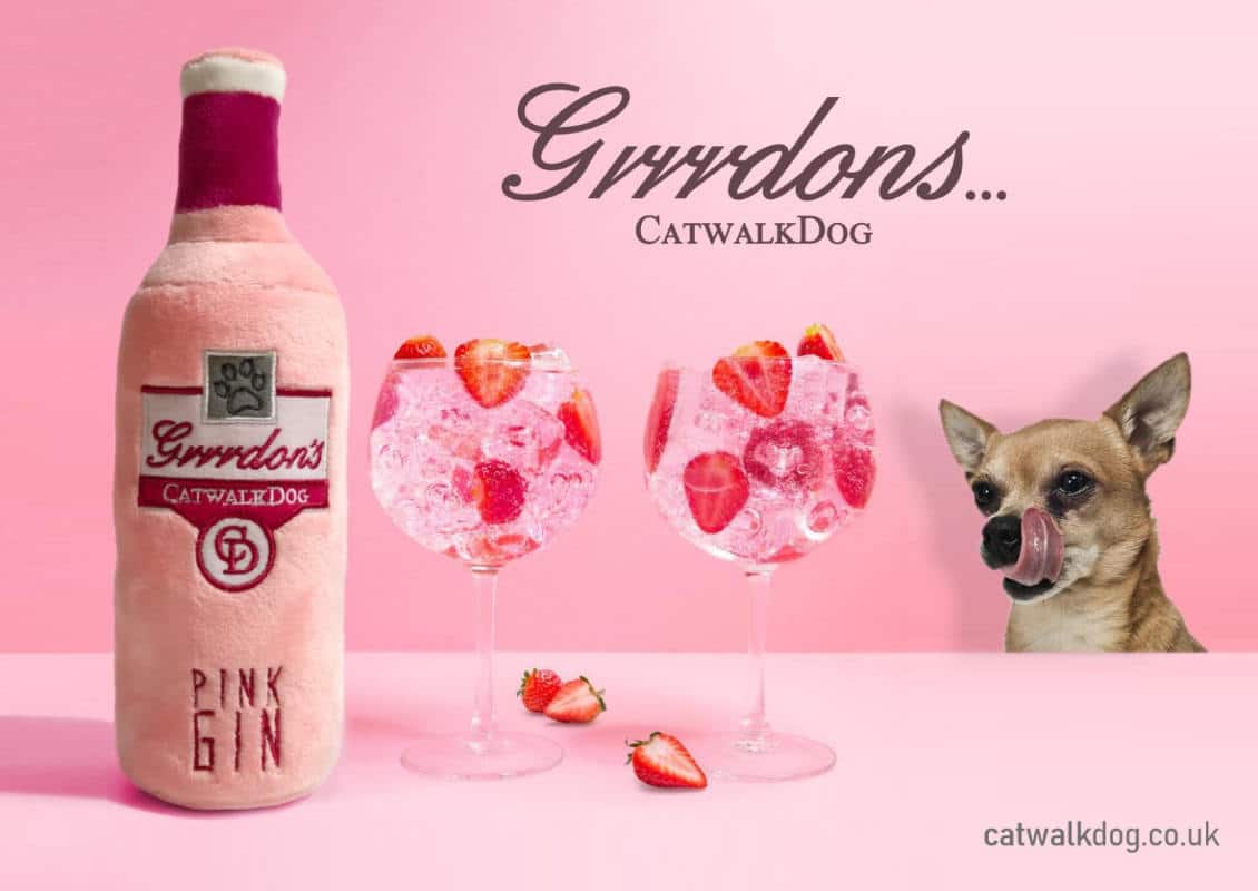 Grrrdon's Pink Gin Bottle Plush Dog Toy