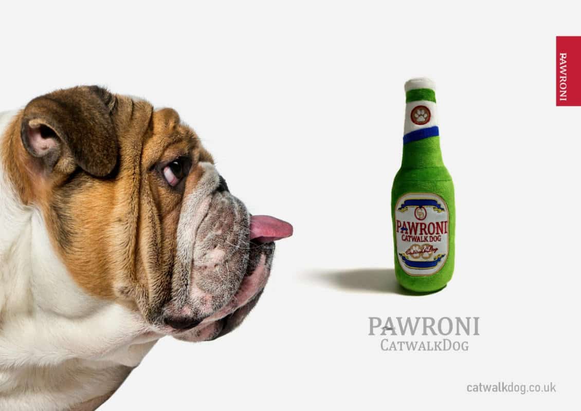 Pawroni Beer Bottle Plush Dog Toy