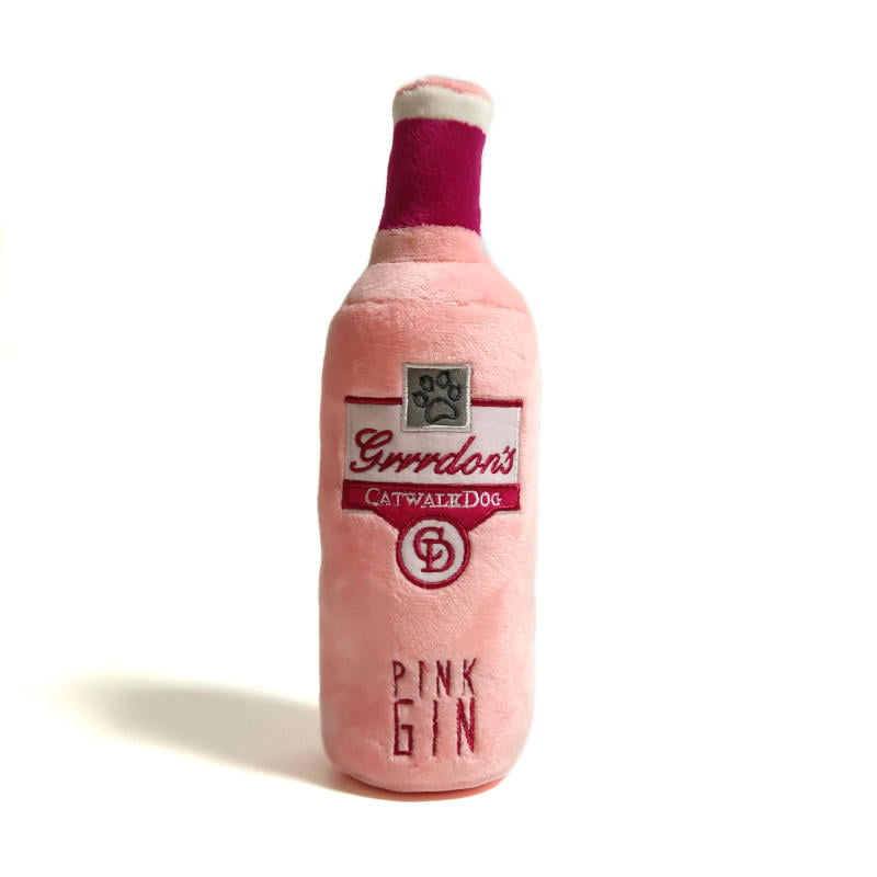 Grrrdon's Pink Gin Bottle Plush Dog Toy