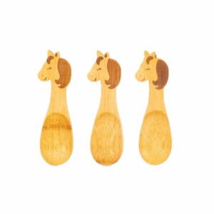 bamboo spoons with a unicorn head