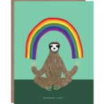Rainbow Sloth Greeting Card