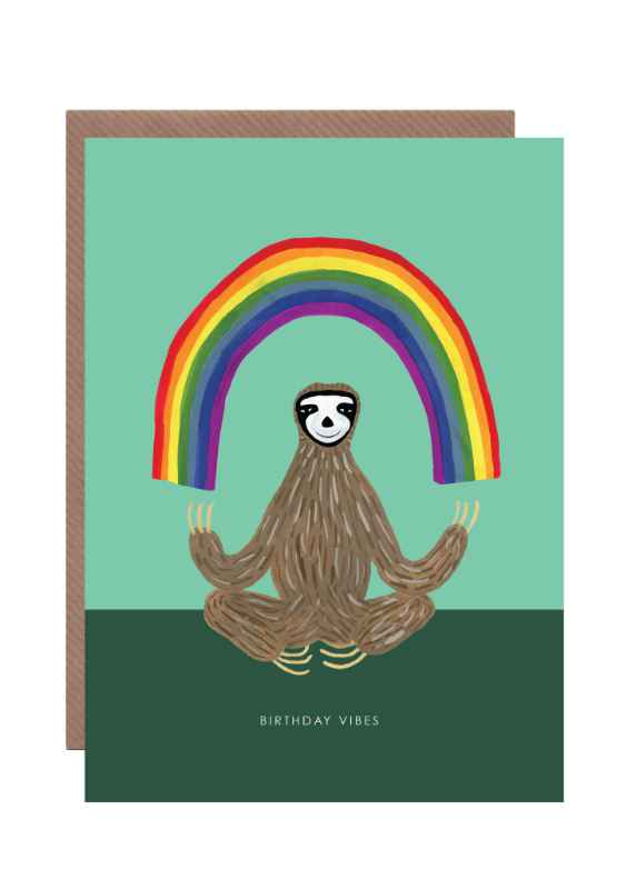 Rainbow Sloth Greeting Card