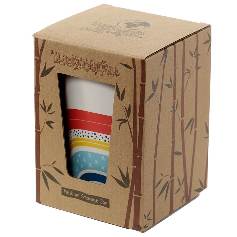 Rainbow Bamboo Storage Jar - Medium
