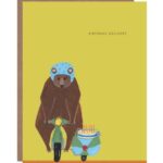 Bear on Bike Greeting Card