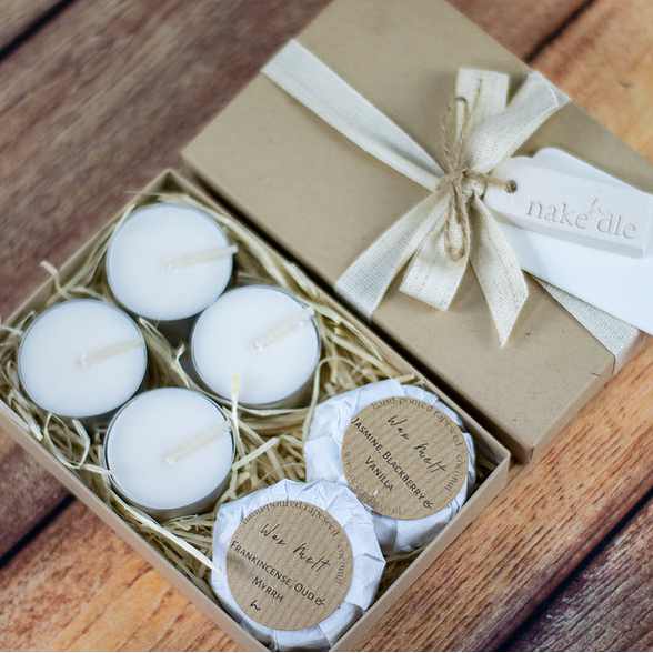 100% natural wax melt & tea light gift set - Image 2