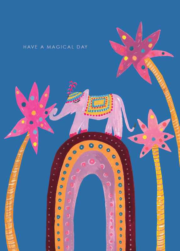 Elephant on Rainbow Greeting Card - Image 2