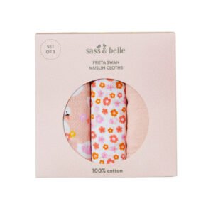 Box of 3 Freya Swan muslin cloths