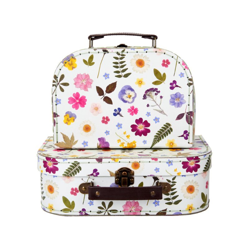Pressed flowers suitcase set