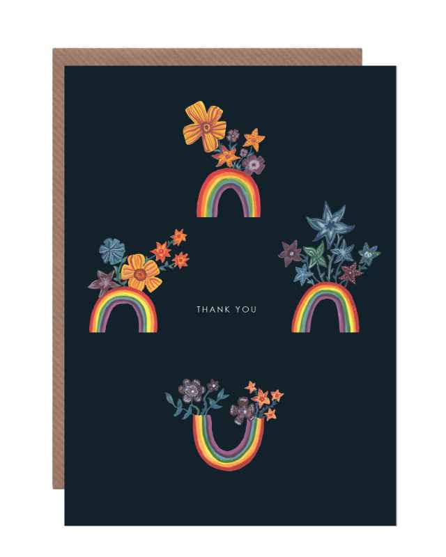 Rainbow thank you card