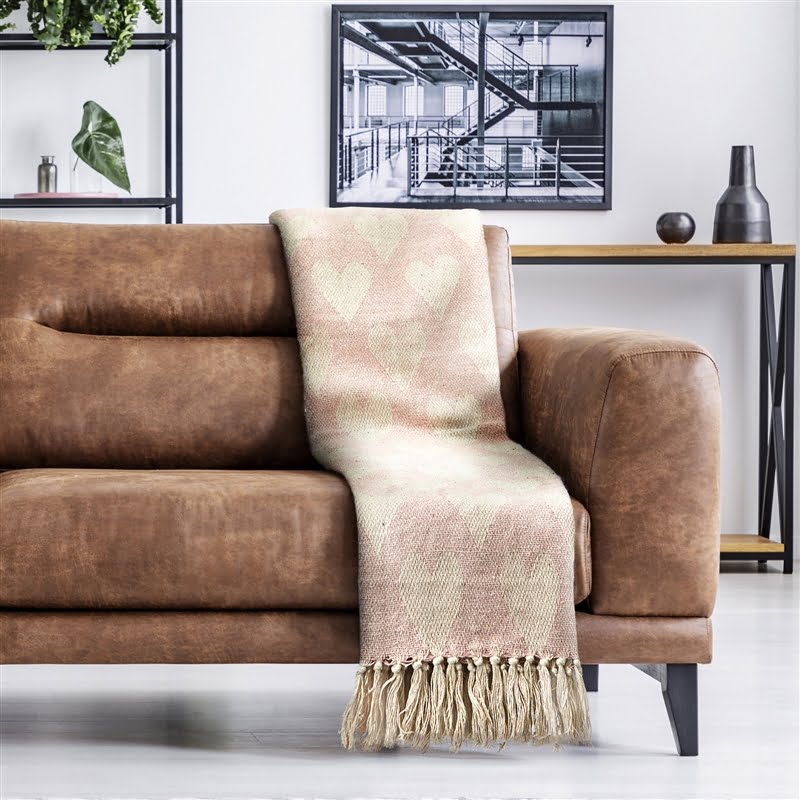 Super Soft Recycled Cotton Heart Throw
