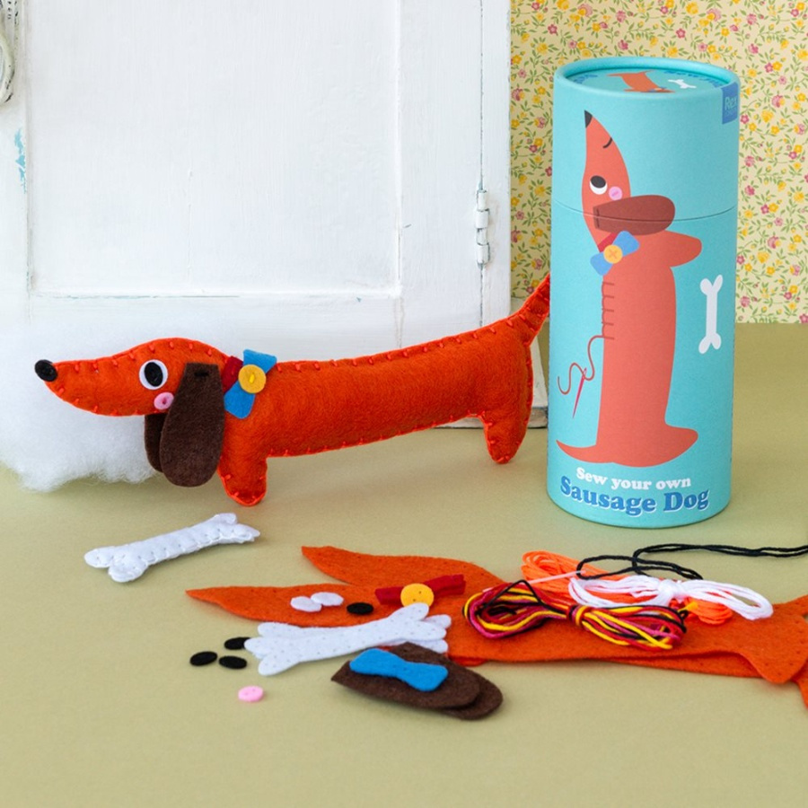 Sew your own sausage dog the tube and the contents