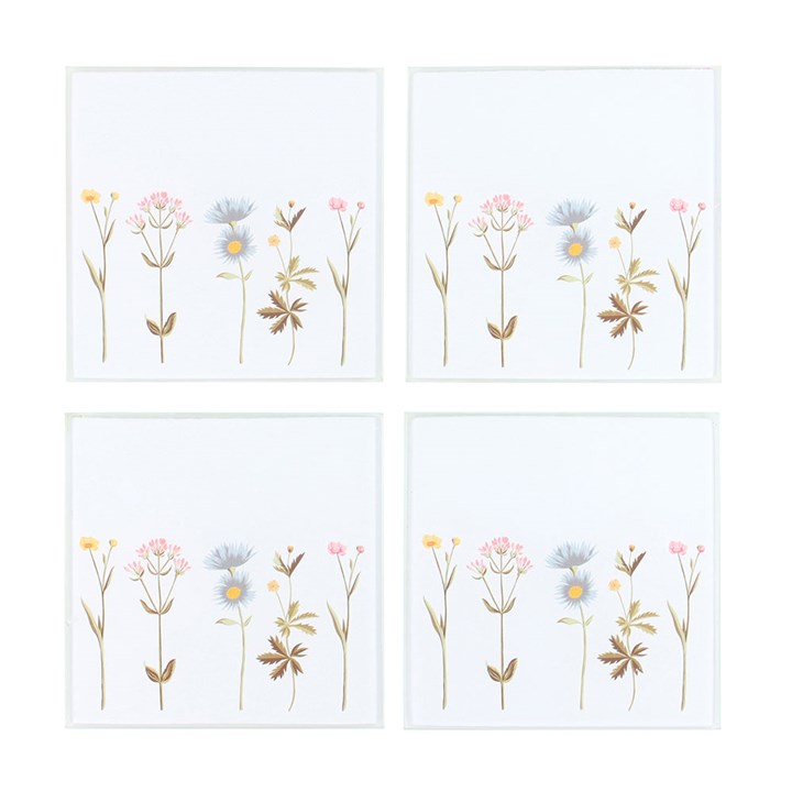 Floral Glass Coaster Set - Image 2
