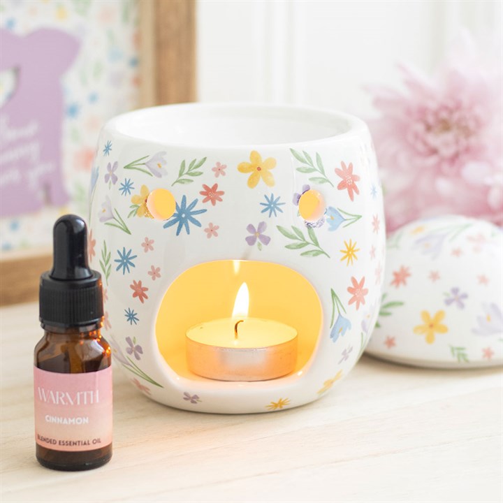Spring Floral Print Egg Oil Burner and Wax Warmer - Image 4
