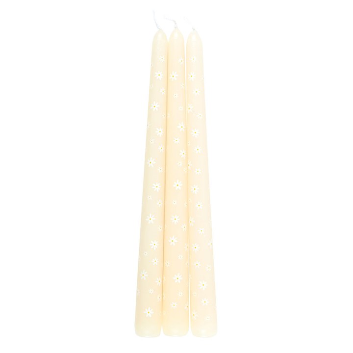 Set of 3 Carrot Patch Daisy Taper Candles - Image 2
