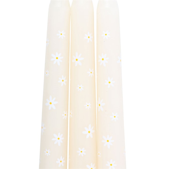 Set of 3 Carrot Patch Daisy Taper Candles - Image 3