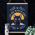In My Witch Era Bat Cat Fabric Wall Hanging