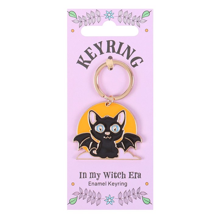 In My Witch Era Bat Cat and Moon Enamel Keyring - Image 2