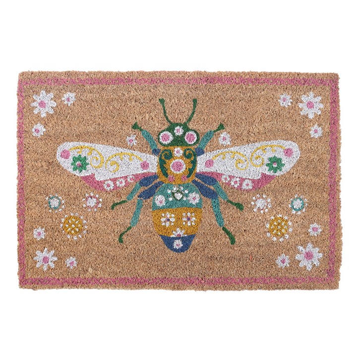 Natural Floral Bee Doormat - Image 2