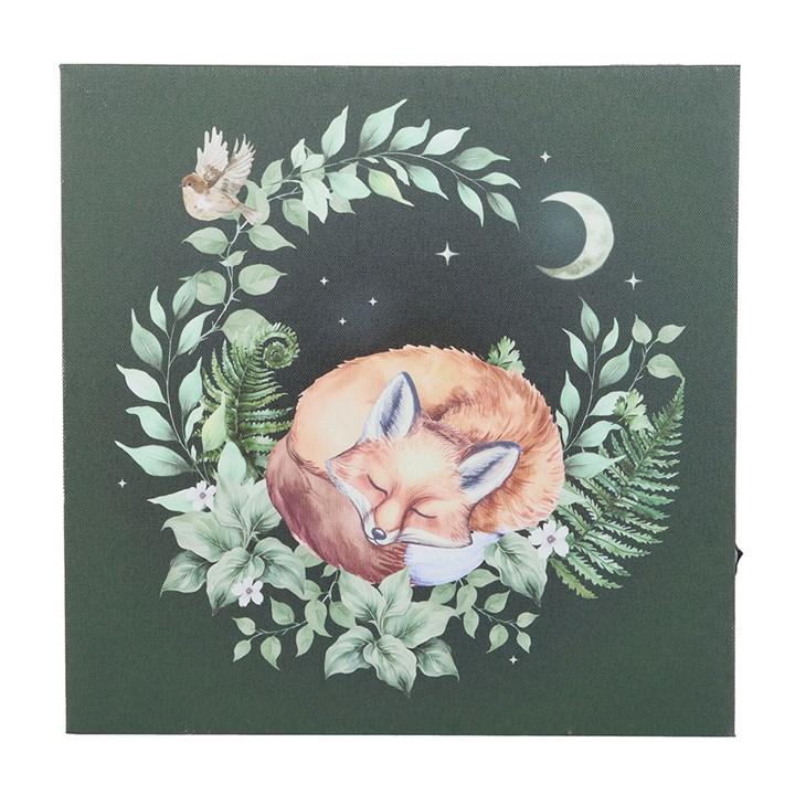 Sleeping Fox Light Up Canvas Plaque - Image 2