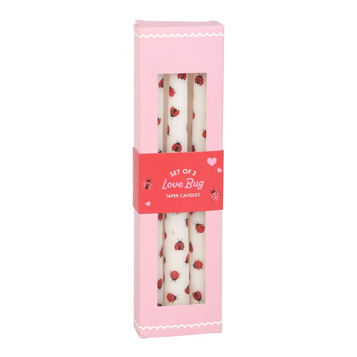 Set of 3 Love Bug Ladybird Taper Candles - Image 4