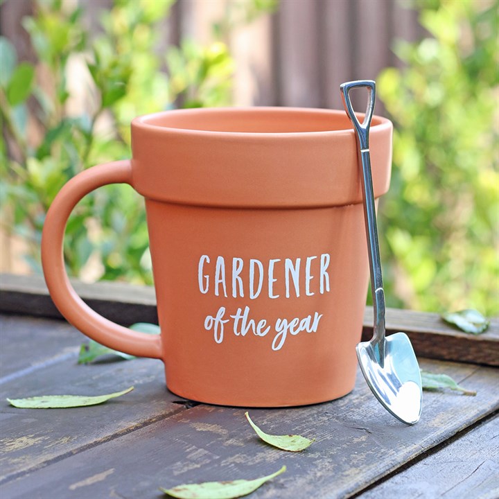 Gardener of the Year Pot Mug and Shovel Spoon - Image 3
