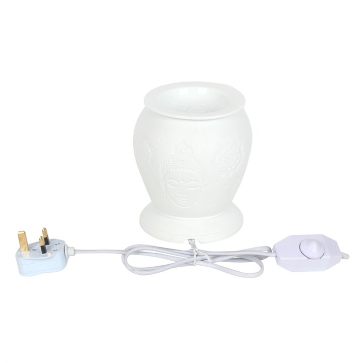 White Ceramic Buddha Electric Wax Warmer - Image 3