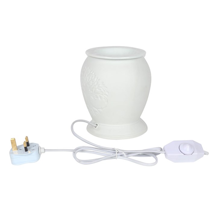 Tree of Life White Ceramic Electric Wax Warmer - Image 3
