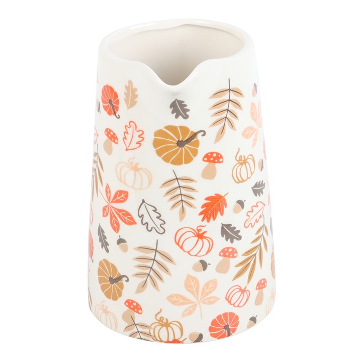 Autumn Leaves and Pumpkins Ceramic Flower Jug - Image 4