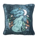 Velvet Midnight Hare Cushion
