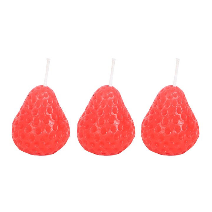 Set of 3 Strawberry Shaped Candles - Image 2